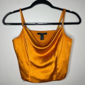 Orange Forever 21 Corset Cropped Top